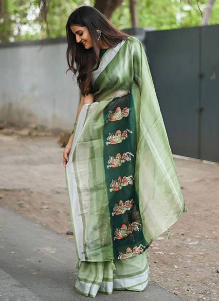Green Colour ASHIMA FINELADY New Designer Fancy Casual Wear Printed Saree Collection 3504
